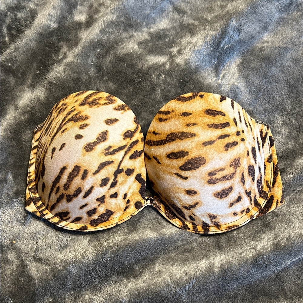 Felina leopard print Strapless Bra 32D